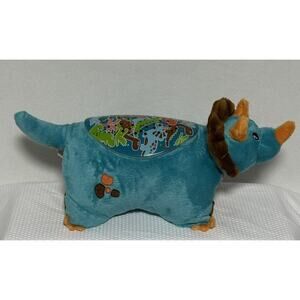 My Pillow Pets Dinosaur Lights Up Stuffed Animal Toy Teal Sleeptime Stars